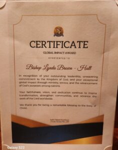 WAI Award Global Impact certificate